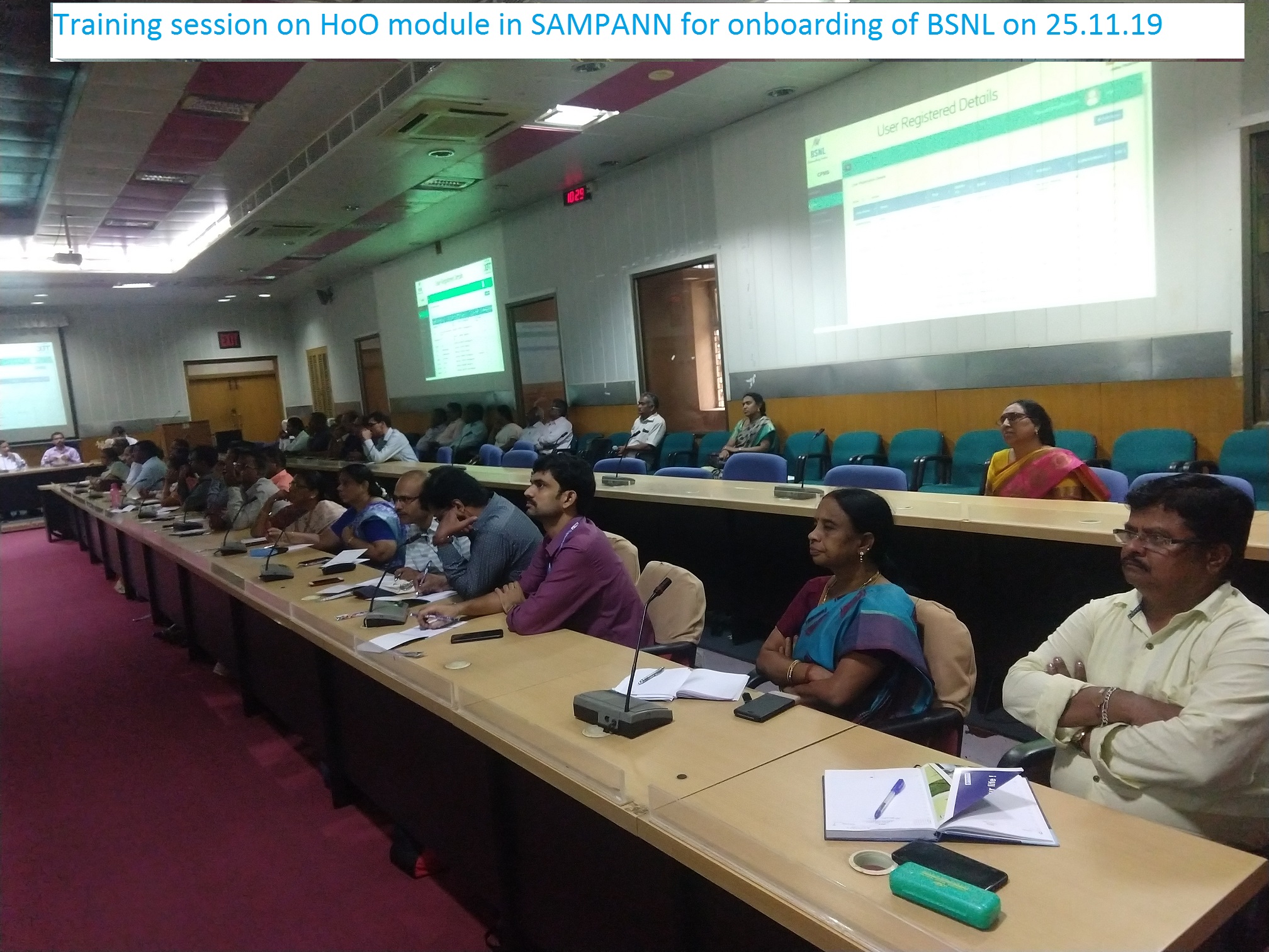 Training session on HoO module in SAMPANN for onboarding of BSNL on 25.11.19