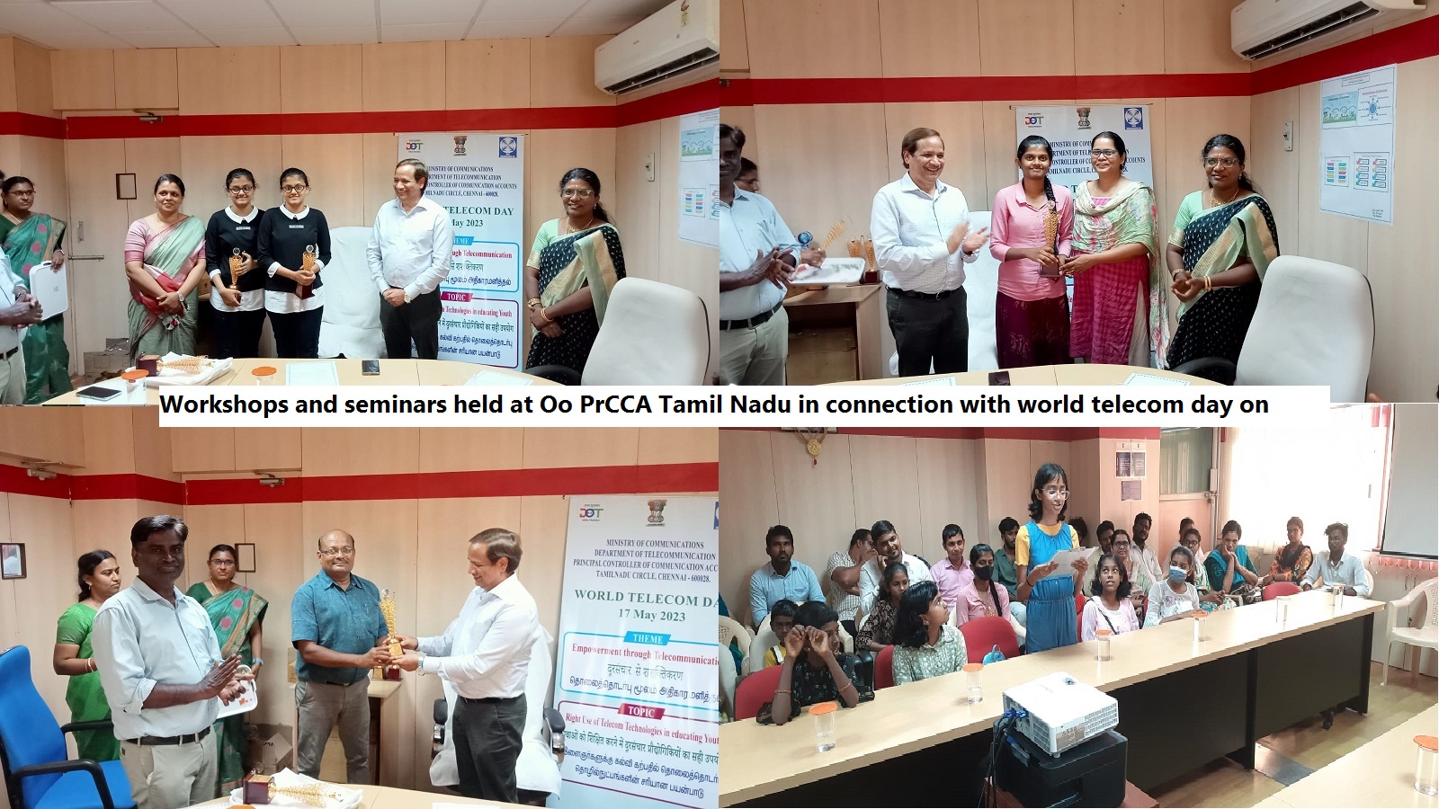 Workshops and seminars held at Oo PrCCA Tamil Nadu in connection with world telecom day on 17.5.23