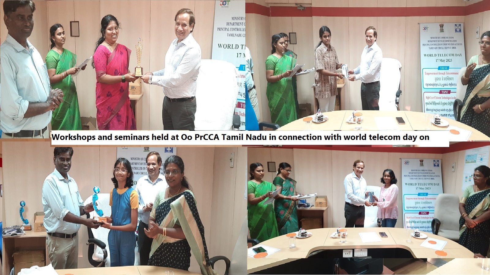 Workshops and seminars held at Oo PrCCA Tamil Nadu in connection with world telecom day on 17.5.23
