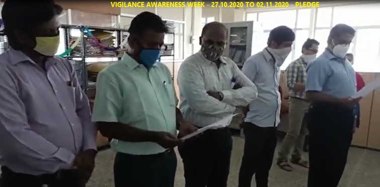 VIGILANCE AWARENESS WEEK - 27.10.2020 TO 02.11.2020 - PLEDGE