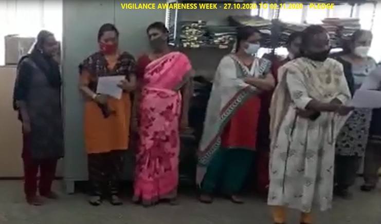 VIGILANCE AWARENESS WEEK - 27.10.2020 TO 02.11.2020 - PLEDGE