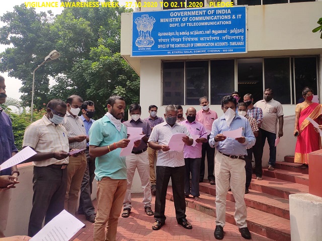 VIGILANCE AWARENESS WEEK - 27.10.2020 TO 02.11.2020 - PLEDGE