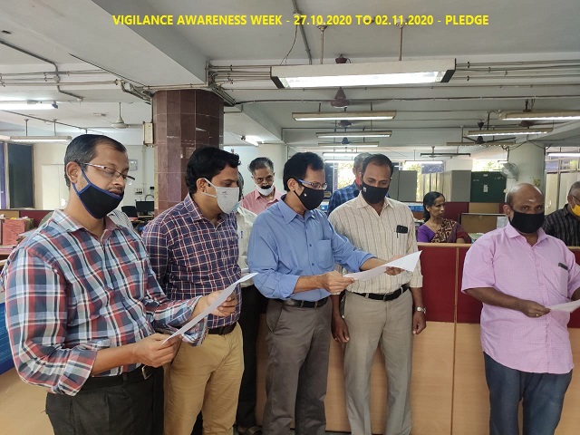 VIGILANCE AWARENESS WEEK - 27.10.2020 TO 02.11.2020 - PLEDGE