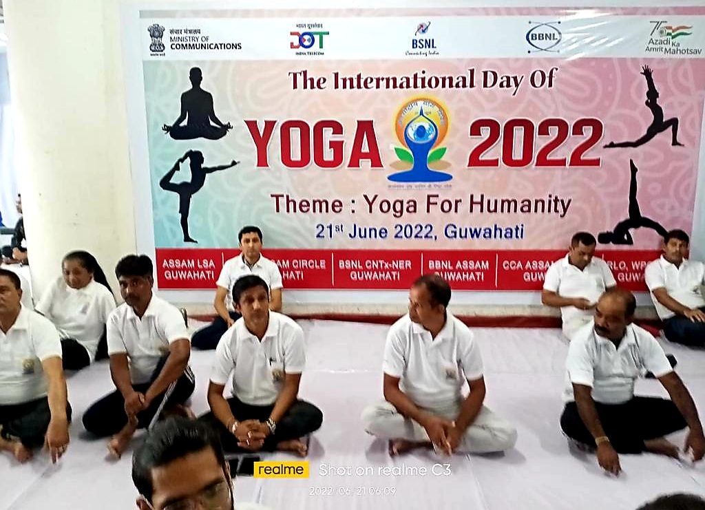 On orders of CGCA office Yoga Day 21/06/2022 was celebrated by all offices in Assam DoT Circle(CCA/LSA/RLO)  & BSNL. Image