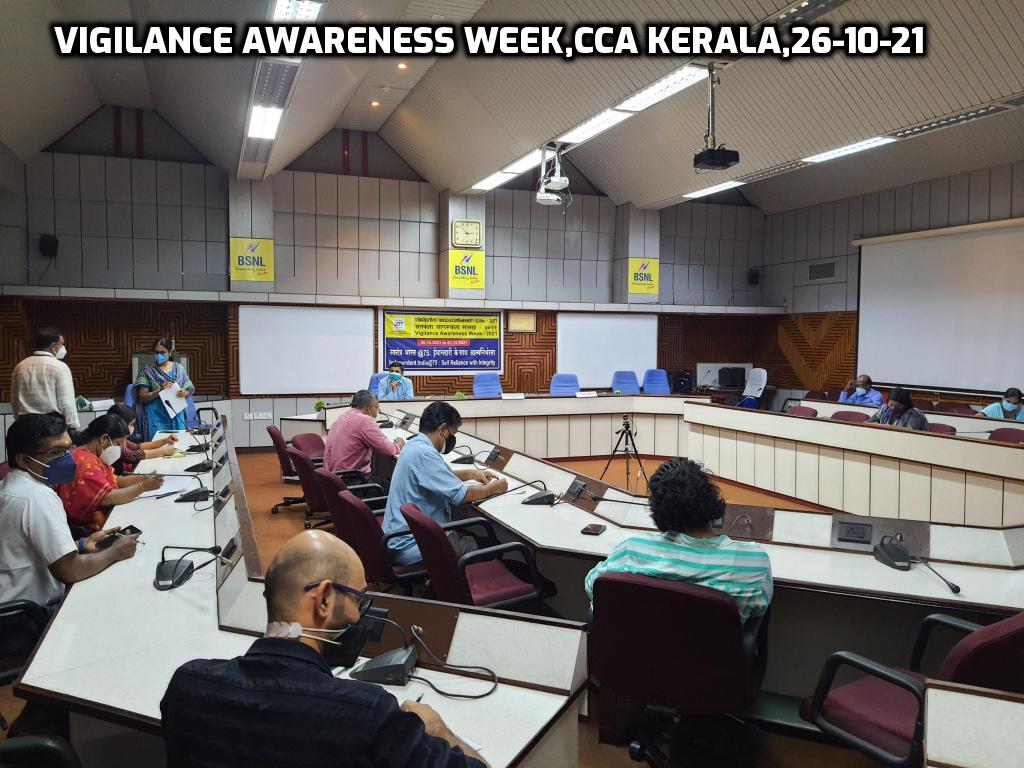 Vigilance Awareness Week held at the office of the CCA, Kerala on 26-10-21